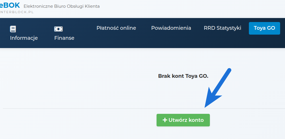 Przycisk Utwórz konto