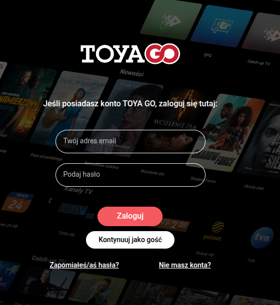 Logowanie do TOYA GO